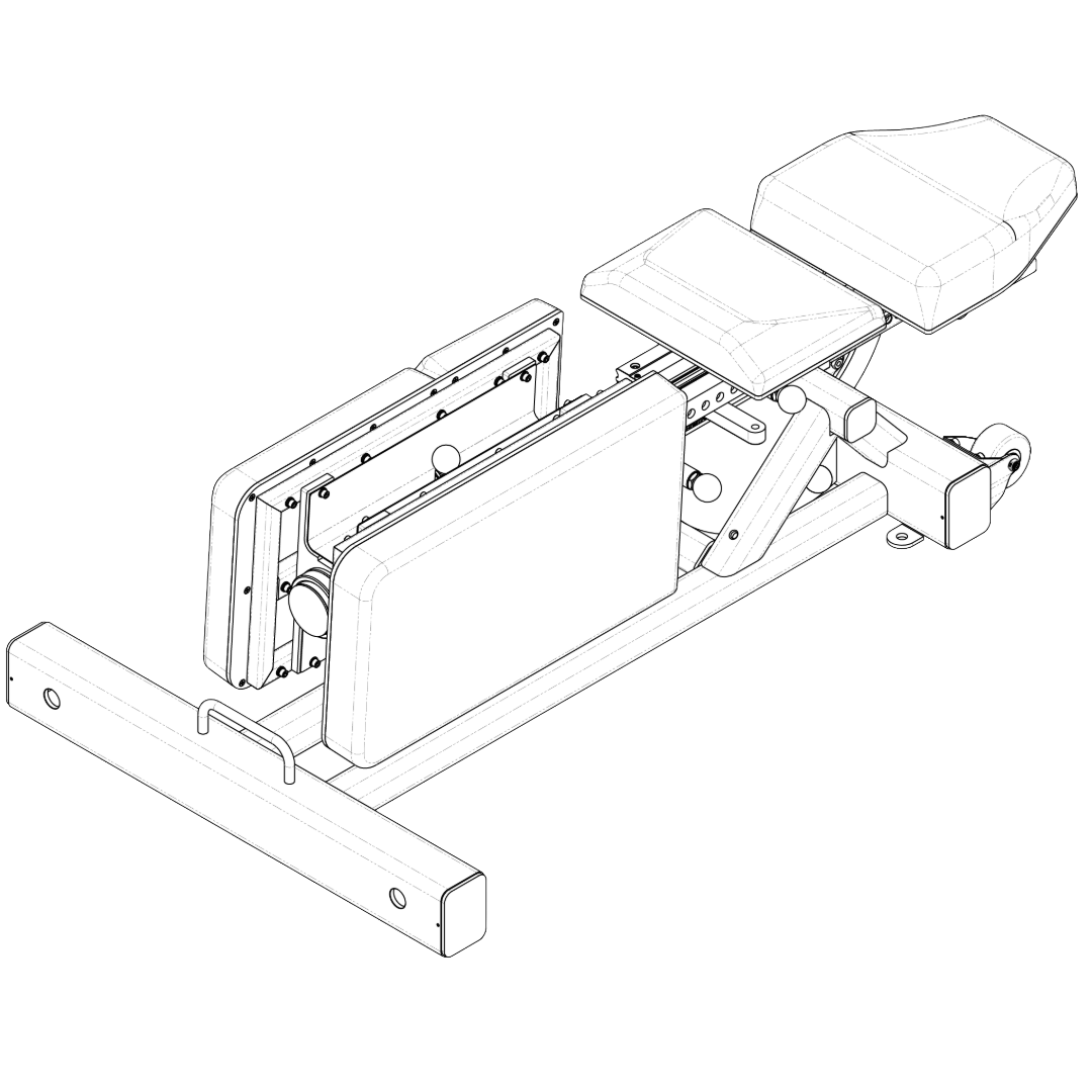 CAD view of the selectable torso assembly in transition