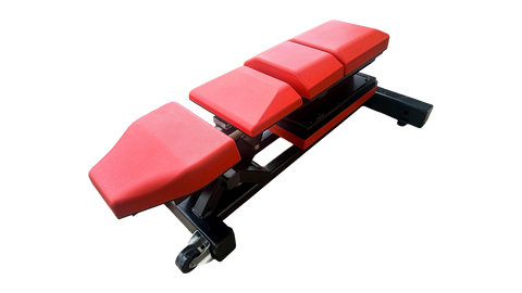 Joint Ops™ Performance Bench prototype with red segmented performance surfaces.