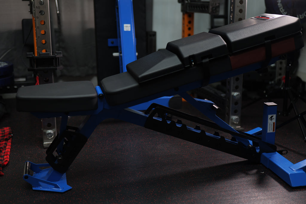 Launch Pad Gen II side view on adjustable incline bench improving upper chest training and overall pressing mechanics.