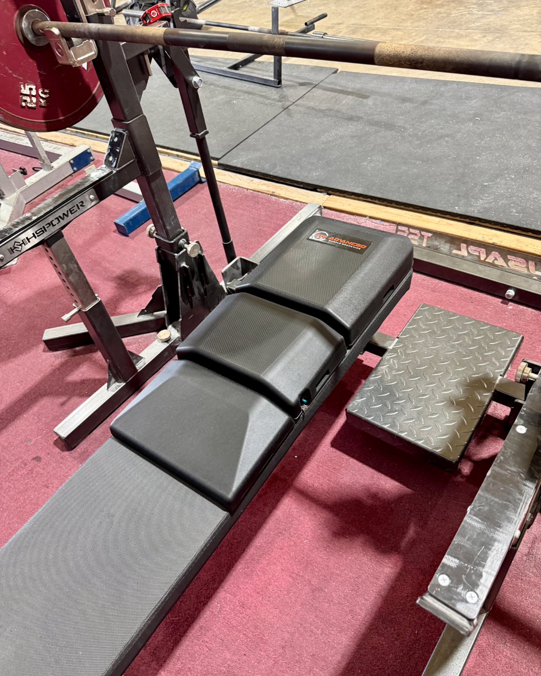 Compatible with most flat benches, The Launch Pad® creates a contoured athlete-to-bench interface designed to enhance stability, improve scapular movement, and support stronger pressing performance.