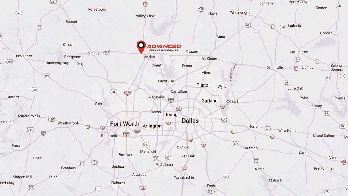 Map showing AMM in North Texas near Denton