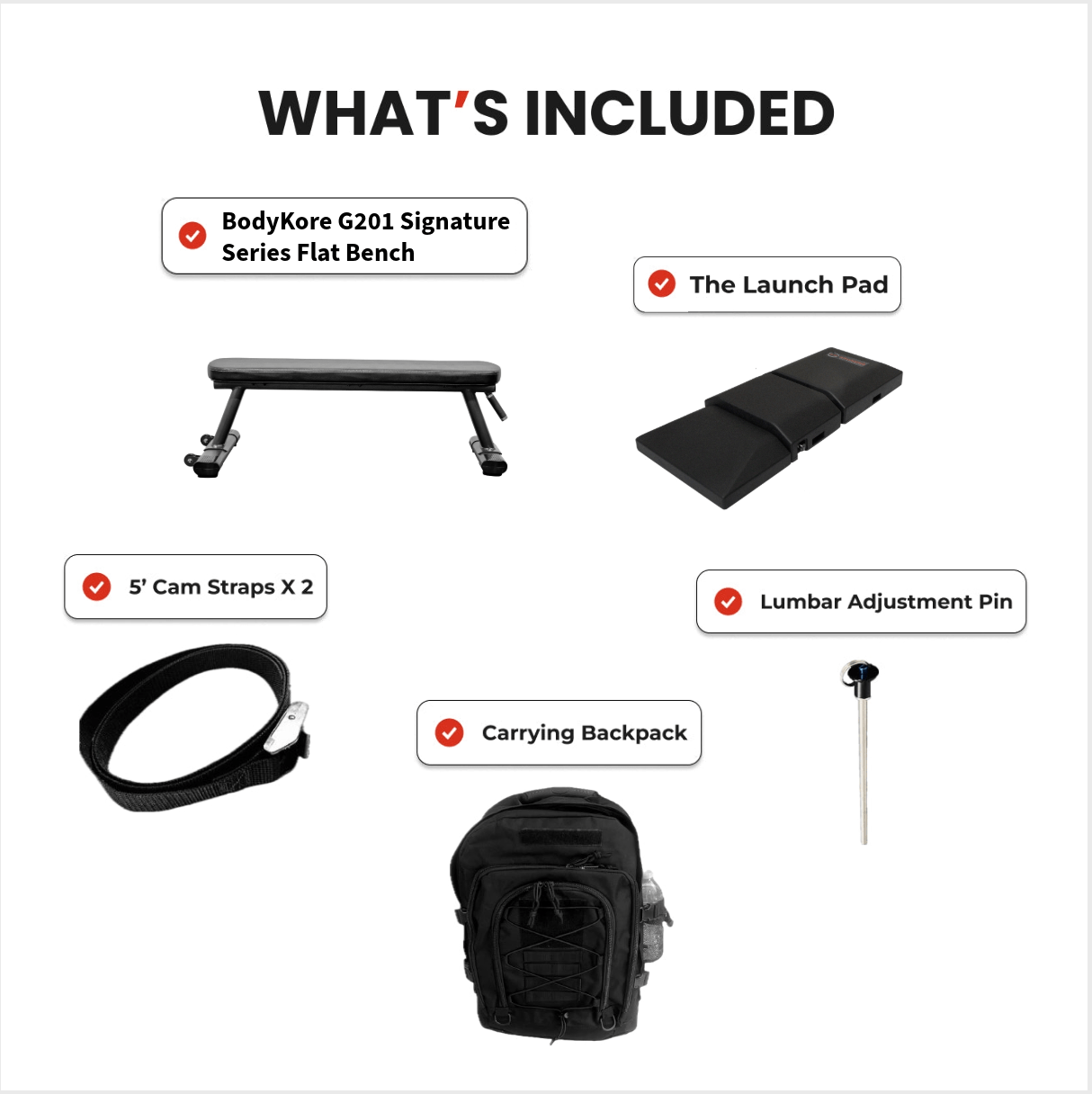 The Launch Pad x G201 Flat Bench Package - Advanced Muscle Mechanics + BodyKore